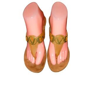 Vionic Womens Orthaheel Brown Slip On Sandals With Cork Wedge Comfort Shoes  7